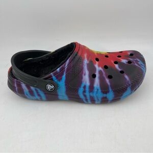 👞 Crocs Unisex Adult Classic Multicolor Tie Dye Lined Clog Mule -Sizes W/8 | M/6